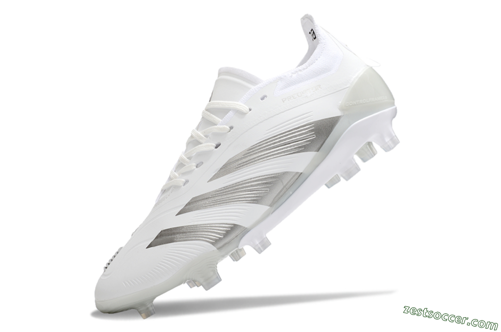 Adidas Predator Accuracy.1 FG Low-Tops Soccer Cleats - White/Silver/Grey 5