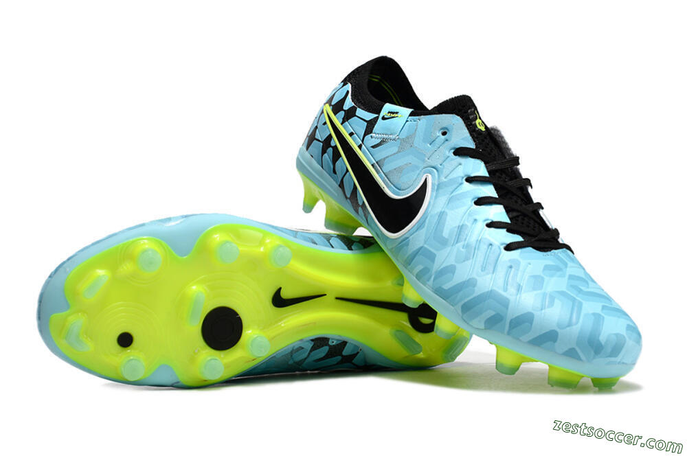 Nike Tiempo Legend 10 Elite FG Low-Tops Soccer Cleats - Jade/Black/Yellow 1