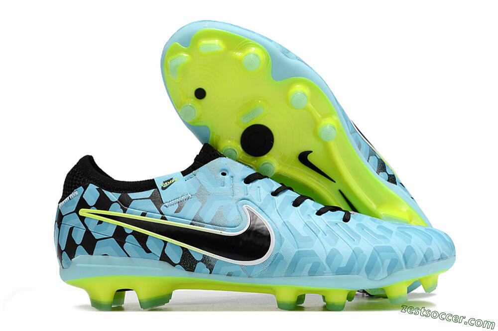 Nike Tiempo Legend 10 Elite FG Low-Tops Soccer Cleats - Jade/Black/Yellow 0