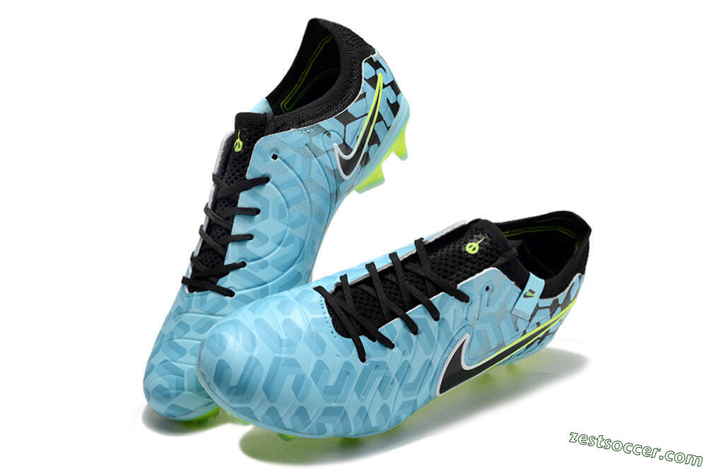 Nike Tiempo Legend 10 Elite FG Low-Tops Soccer Cleats - Jade/Black/Yellow 3