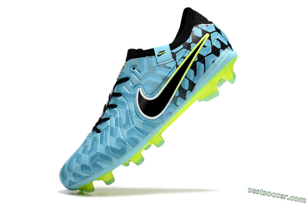Nike Tiempo Legend 10 Elite FG Low-Tops Soccer Cleats - Jade/Black/Yellow 5