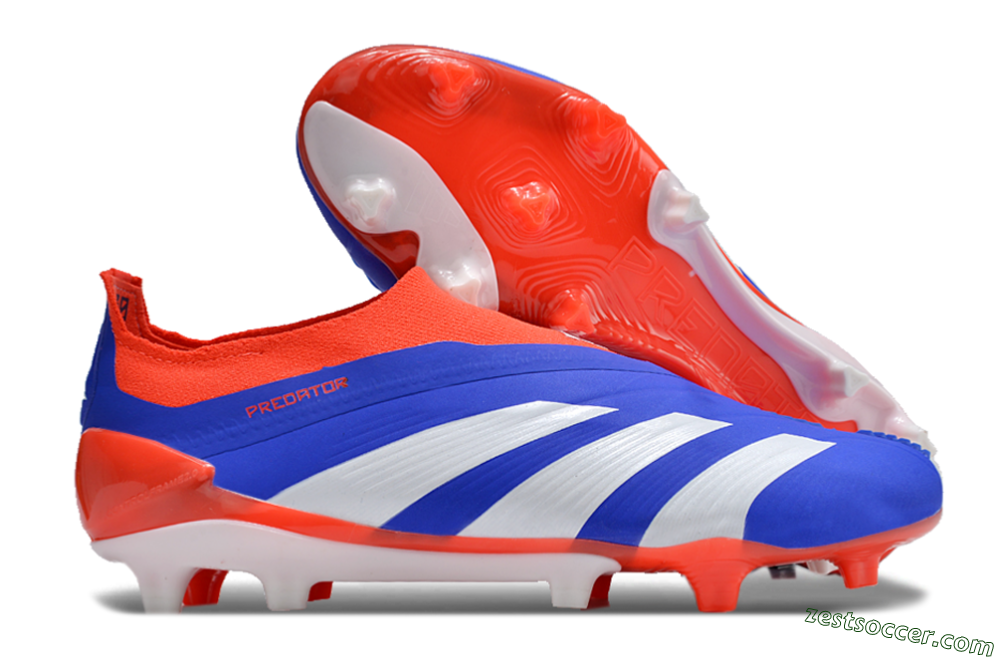 Adidas Predator Elite Laceless FG Low-Tops Soccer Cleats - Blue/White/Red 0
