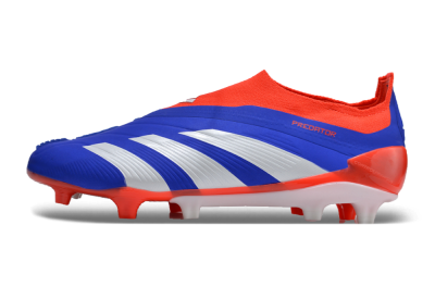 Adidas Predator Elite Laceless FG Low-Tops Soccer Cleats - Blue/White/Red