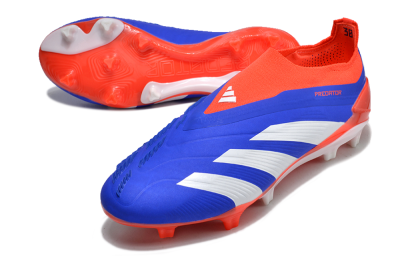Adidas Predator Elite Laceless FG Low-Tops Soccer Cleats - Blue/White/Red