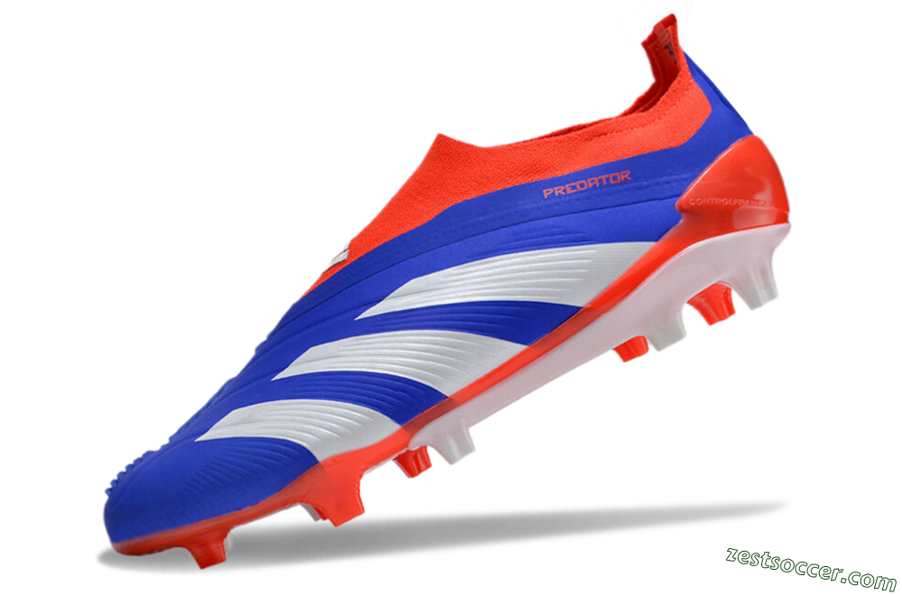 Adidas Predator Elite Laceless FG Low-Tops Soccer Cleats - Blue/White/Red 5