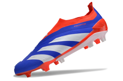 Adidas Predator Elite Laceless FG Low-Tops Soccer Cleats - Blue/White/Red
