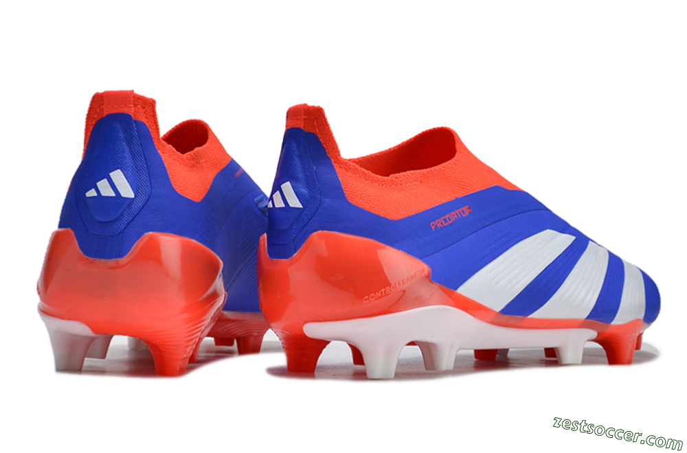 Adidas Predator Elite Laceless FG Low-Tops Soccer Cleats - Blue/White/Red 6