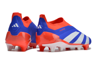 Adidas Predator Elite Laceless FG Low-Tops Soccer Cleats - Blue/White/Red