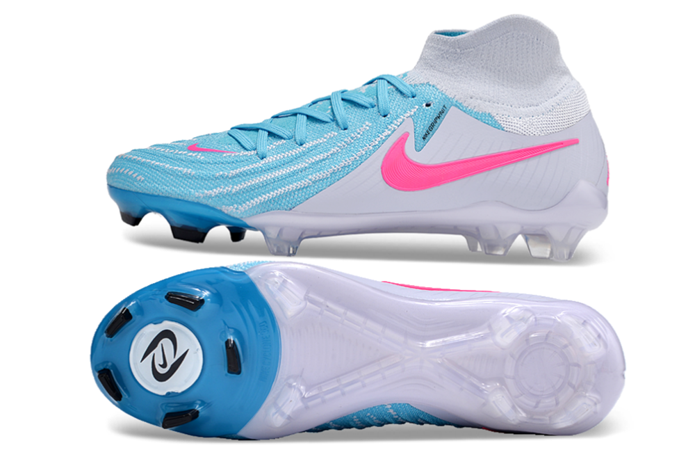 Nike Phantom Luna Elite NU FG High-Tops Soccer Cleats - Jade/White/Pink 1