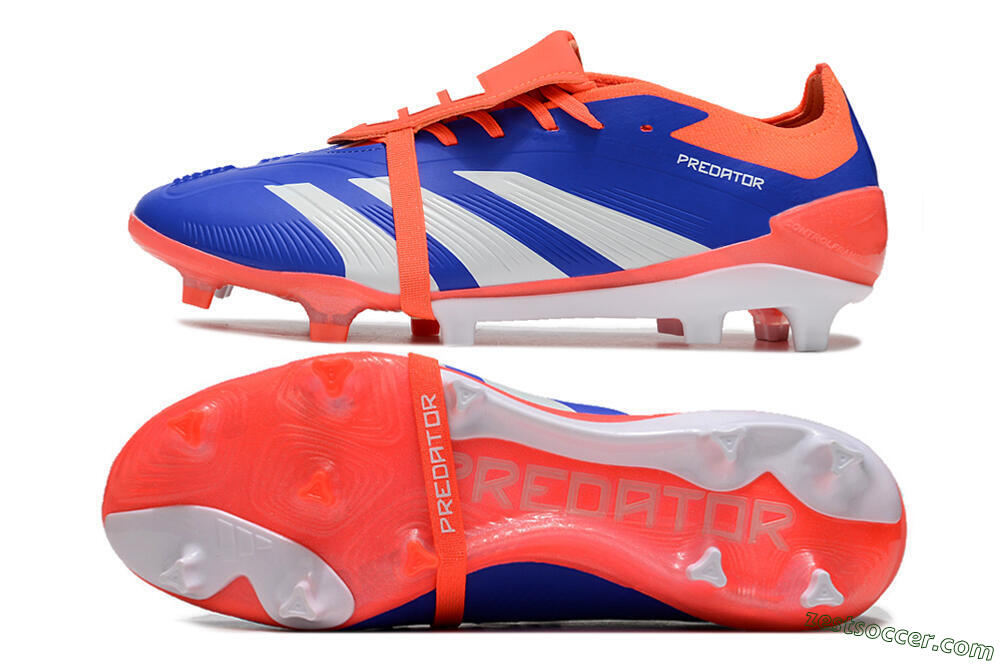 Adidas Predator Elite Foldover Tongue FG Low-Tops Soccer Cleats - Blue/Red/White 1