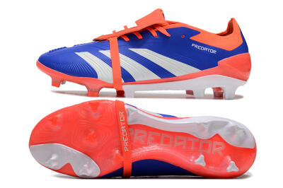 Adidas Predator Elite Foldover Tongue FG Low-Tops Soccer Cleats - Blue/Red/White