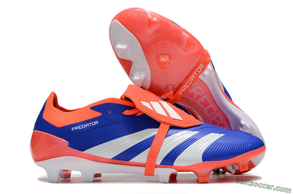 Adidas Predator Elite Foldover Tongue FG Low-Tops Soccer Cleats - Blue/Red/White 0