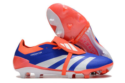Adidas Predator Elite Foldover Tongue FG Low-Tops Soccer Cleats - Blue/Red/White