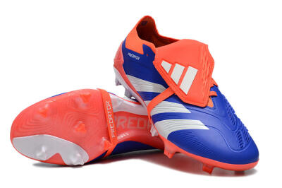 Adidas Predator Elite Foldover Tongue FG Low-Tops Soccer Cleats - Blue/Red/White