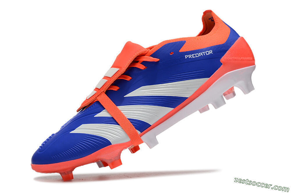 Adidas Predator Elite Foldover Tongue FG Low-Tops Soccer Cleats - Blue/Red/White 5