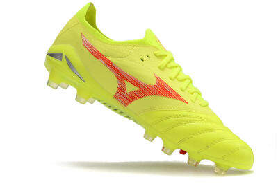Mizuno Morelia Neo 4 FG Low-Tops Soccer Cleats - Yellow/Red/Grey