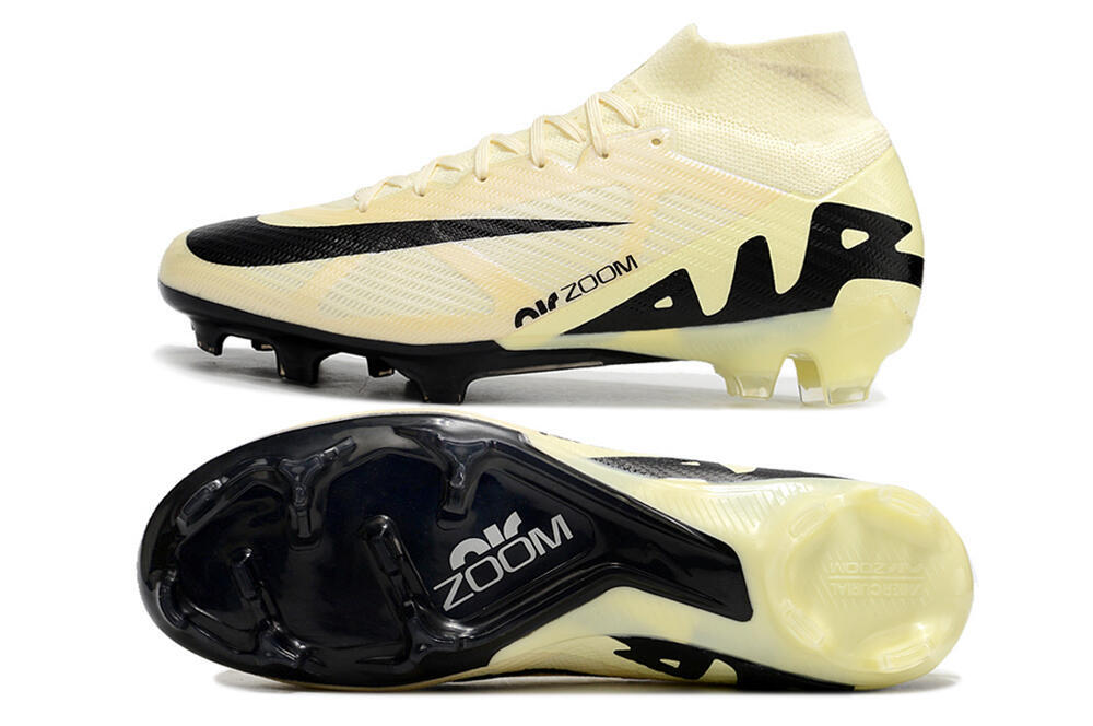 Nike Air Zoom Mercurial Superfly 9 Elite FG High-Tops Soccer Cleats - Beige/Black 1