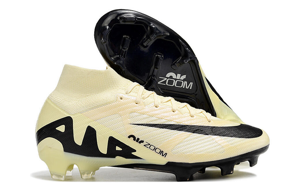 Nike Air Zoom Mercurial Superfly 9 Elite FG High-Tops Soccer Cleats - Beige/Black 0