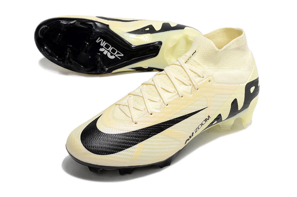 Nike Air Zoom Mercurial Superfly 9 Elite FG High-Tops Soccer Cleats - Beige/Black 3