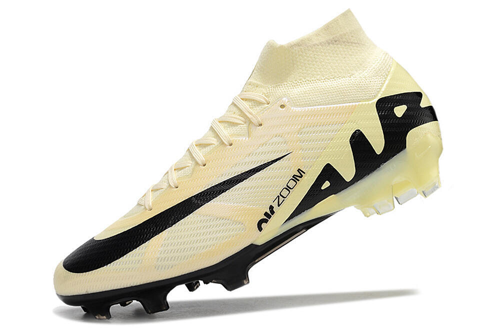 Nike Air Zoom Mercurial Superfly 9 Elite FG High-Tops Soccer Cleats - Beige/Black 5