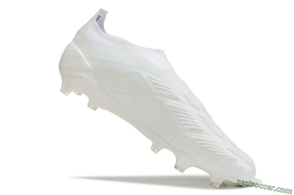 Adidas Predator Elite Laceless FG Low-Tops Soccer Cleats - White/Blue 4