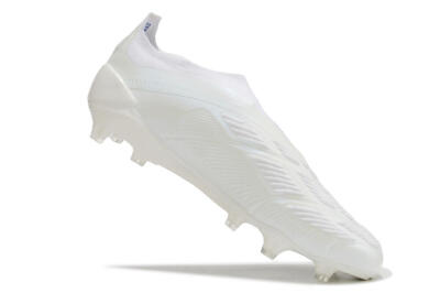Adidas Predator Elite Laceless FG Low-Tops Soccer Cleats - White/Blue
