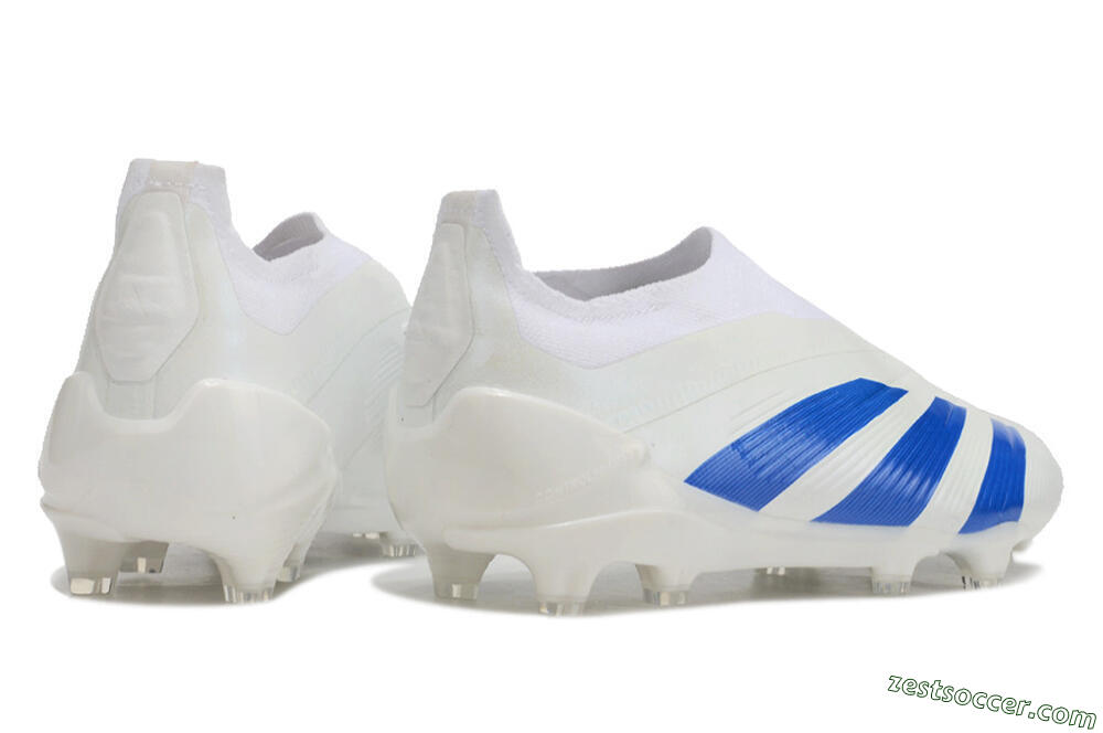Adidas Predator Elite Laceless FG Low-Tops Soccer Cleats - White/Blue 6