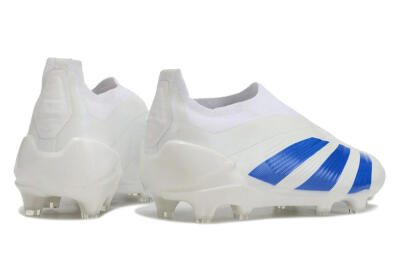 Adidas Predator Elite Laceless FG Low-Tops Soccer Cleats - White/Blue