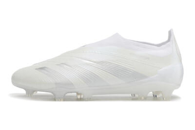 Adidas Predator Elite Laceless FG Low-Tops Soccer Cleats - White/Silver