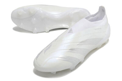 Adidas Predator Elite Laceless FG Low-Tops Soccer Cleats - White/Silver