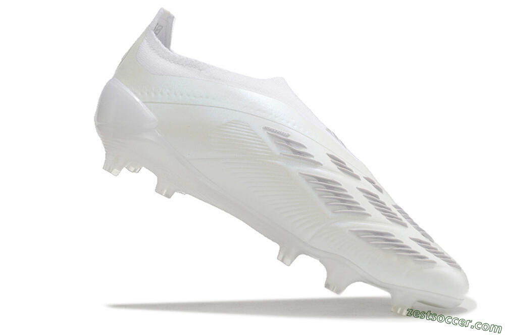 Adidas Predator Elite Laceless FG Low-Tops Soccer Cleats - White/Silver 4