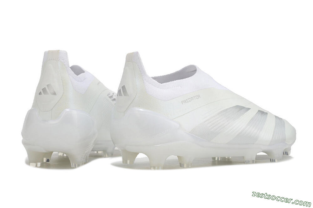 Adidas Predator Elite Laceless FG Low-Tops Soccer Cleats - White/Silver 6