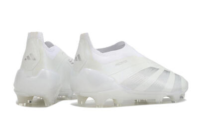 Adidas Predator Elite Laceless FG Low-Tops Soccer Cleats - White/Silver