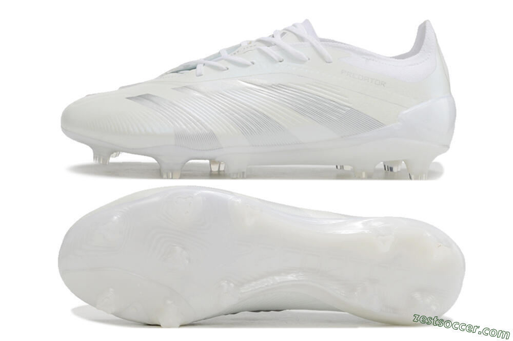 Adidas Predator Elite FG Low-Tops Soccer Cleats - White/Silver 1