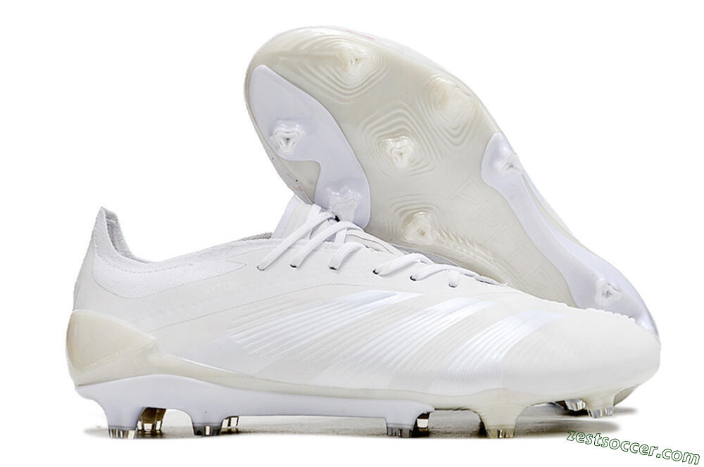 Adidas Predator Elite FG Low-Tops Soccer Cleats - White/Silver 0