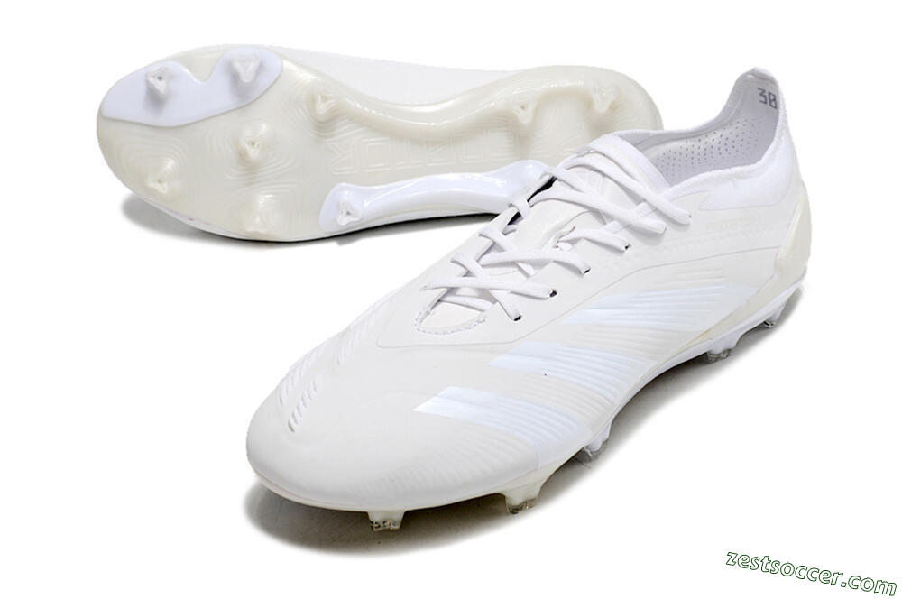 Adidas Predator Elite FG Low-Tops Soccer Cleats - White/Silver 3