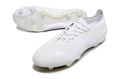 Adidas Predator Elite FG Low-Tops Soccer Cleats - White/Silver