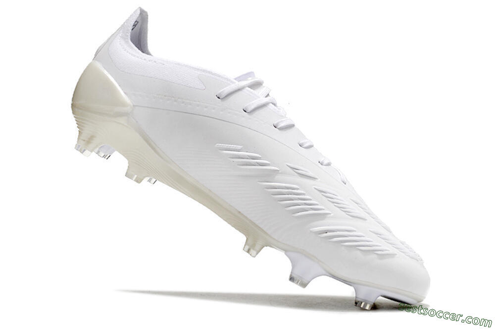 Adidas Predator Elite FG Low-Tops Soccer Cleats - White/Silver 4