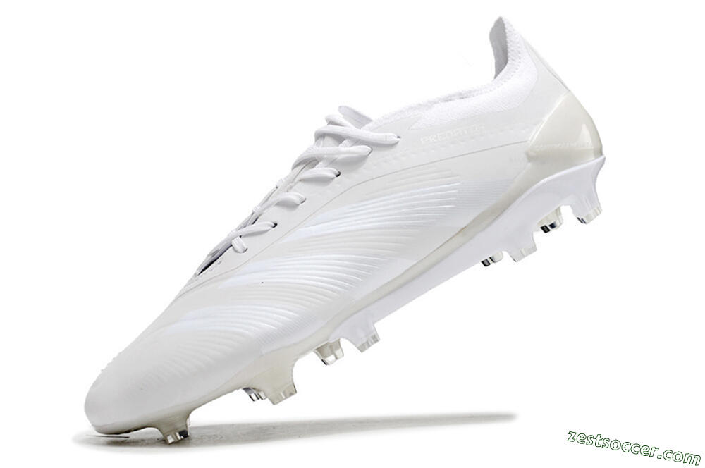 Adidas Predator Elite FG Low-Tops Soccer Cleats - White/Silver 5
