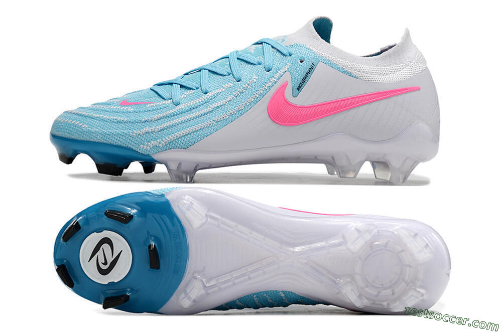Nike Phantom Luna Elite NU FG Low-Tops Soccer Cleats - Blue/White/Pink 1