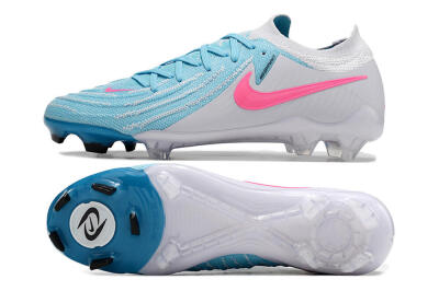 Nike Phantom Luna Elite NU FG Low-Tops Soccer Cleats - Blue/White/Pink