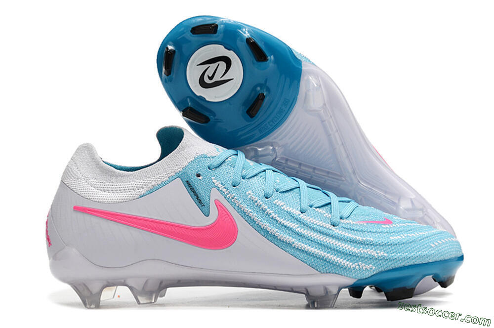 Nike Phantom Luna Elite NU FG Low-Tops Soccer Cleats - Blue/White/Pink 0