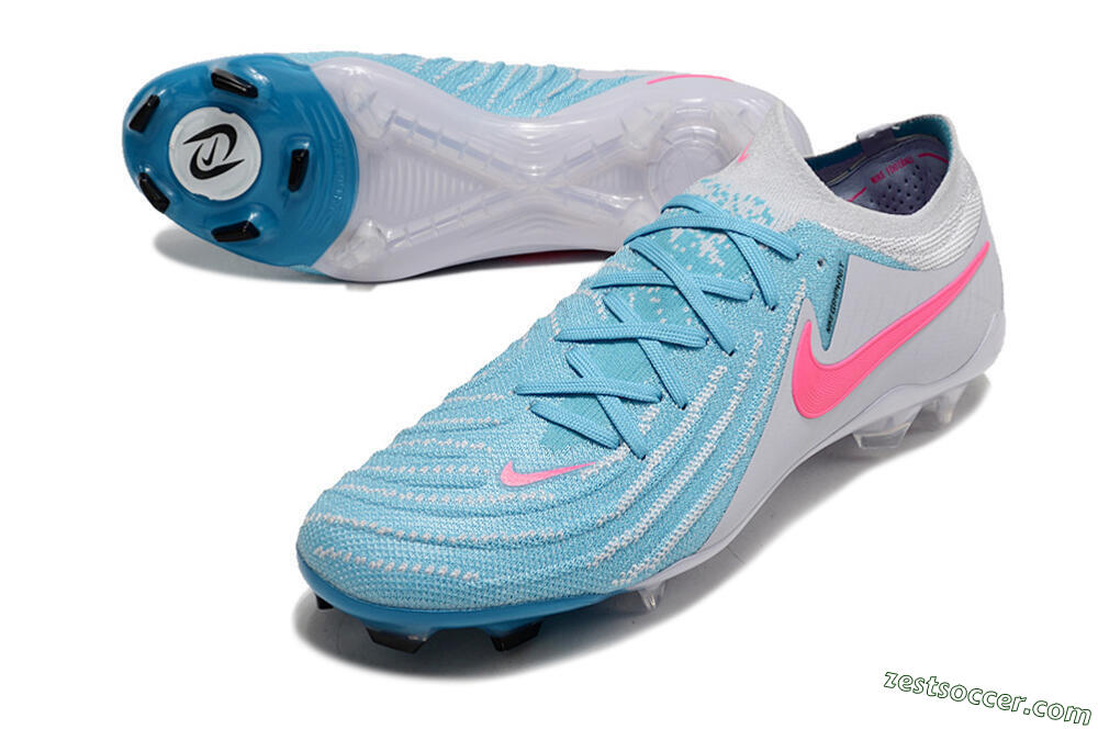 Nike Phantom Luna Elite NU FG Low-Tops Soccer Cleats - Blue/White/Pink 3