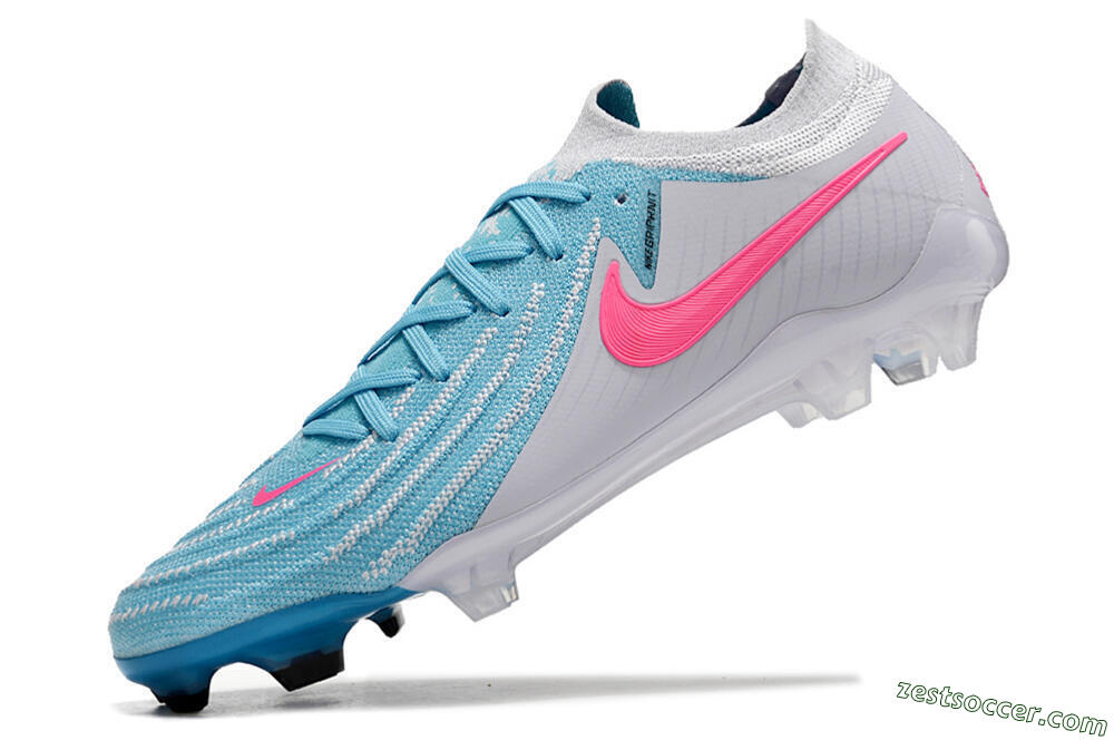 Nike Phantom Luna Elite NU FG Low-Tops Soccer Cleats - Blue/White/Pink 5