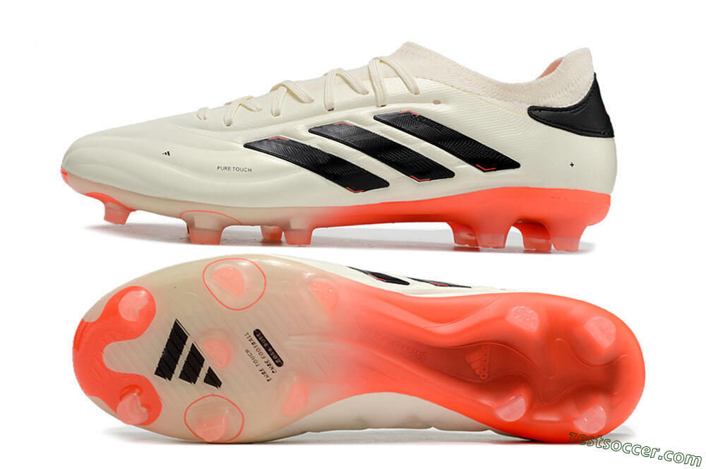 Adidas Copa Pure 2+ FG Low-Tops Soccer Cleats - Beige/Black/Red 1