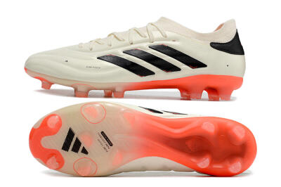 Adidas Copa Pure 2+ FG Low-Tops Soccer Cleats - Beige/Black/Red