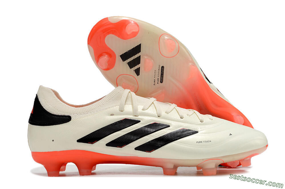 Adidas Copa Pure 2+ FG Low-Tops Soccer Cleats - Beige/Black/Red 0