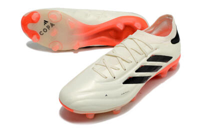 Adidas Copa Pure 2+ FG Low-Tops Soccer Cleats - Beige/Black/Red