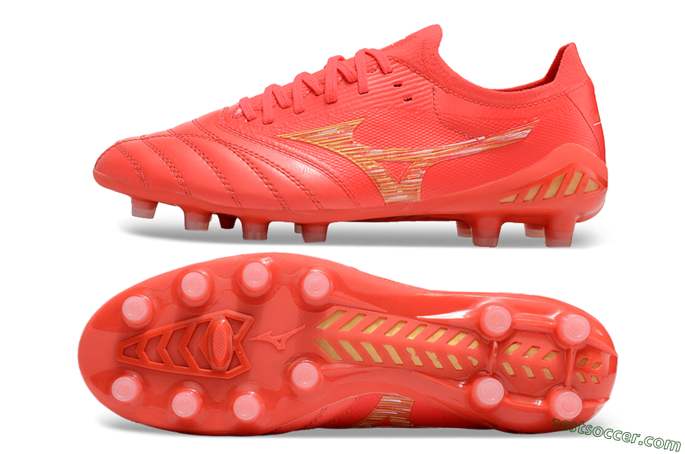 Mizuno Morelia Neo 3 FG Low-Tops Soccer Cleats - Red/Yellow 1