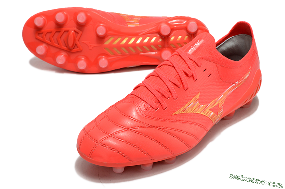 Mizuno Morelia Neo 3 FG Low-Tops Soccer Cleats - Red/Yellow 3